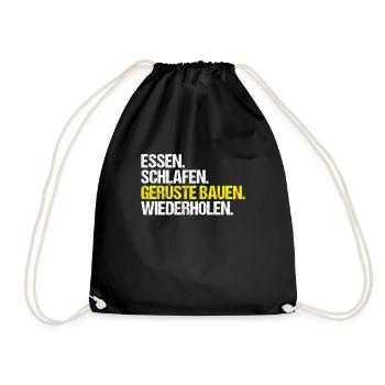 Gerüstbauer Gerüstbau Gerüstmonteur Scaffolder - Turnbeutel - Schwarz - Vorne