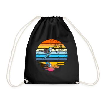 Hummingbird Retro Sunset Vogelbeobachter Hummingbi - Turnbeutel - Schwarz - Vorne