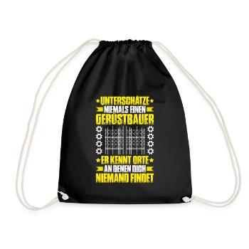 Gerüstbauer Gerüstbau Gerüstmonteur Scaffolder - Turnbeutel - Schwarz - Vorne