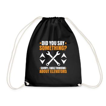Elevator Fitter Elevator Mechanic Elevator Mechanic - Drawstring Bag - black - Front