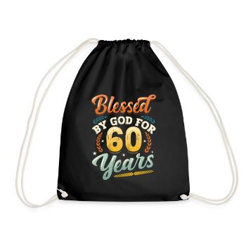 Religious by God for 60 years - Drawstring Bag - black - Front