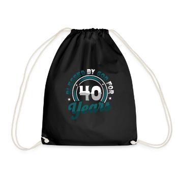 Religious by God for 40 years - Drawstring Bag - black - Front