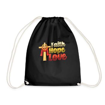 Faith, Hope, Love, Church, Religion - Drawstring Bag - black - Front