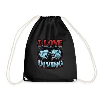 J’adore la plongée, la plongée sous-marine - Sac de sport léger - noir - Devant