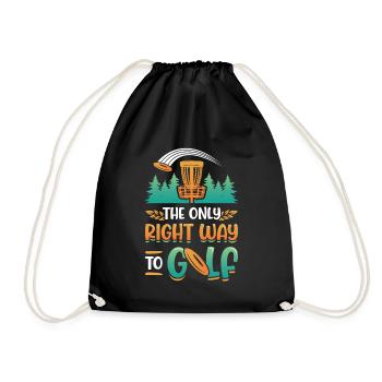 The only right way to golf, Frisbee Disc - Drawstring Bag - black - Front