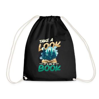 Look what's in a book: Reading Lover - Drawstring Bag - black - Front