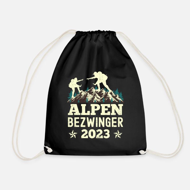 Alpenbezwinger 2023 Alpenüberquerung Finisher - Turnbeutel - Schwarz