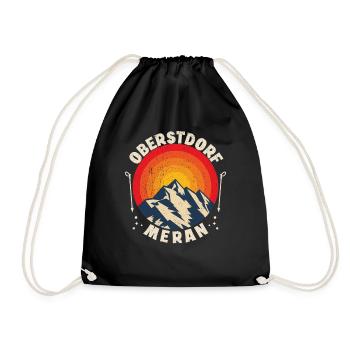 Crossing the Alps Oberstdorf Merano E5 long-distance hiking trail - Drawstring Bag - black - Front