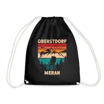 Crossing the Alps Oberstdorf Merano E5 long-distance hiking trail - Drawstring Bag - black - Front