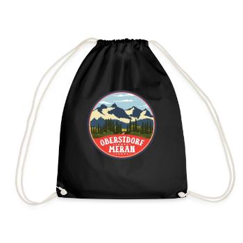 Crossing the Alps Oberstdorf Merano E5 long-distance hiking trail - Drawstring Bag - black - Front