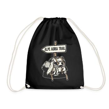 Crossing the Alps Alpe Adria Trail Ferwanderweg - Drawstring Bag - black - Front