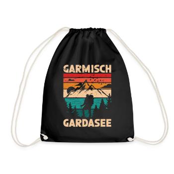 Crossing the Alps Garmisch Lake Garda - Drawstring Bag - black - Front