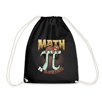 Math is boring, sloth sleeps on pi - Drawstring Bag - black - Front