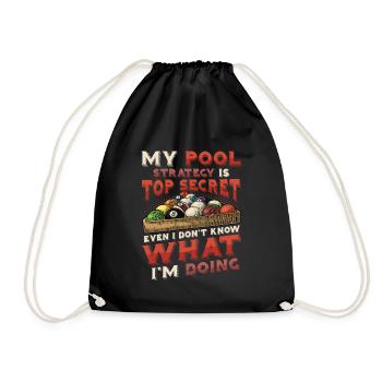 Funny pool player, billiards pool league - Drawstring Bag - black - Front