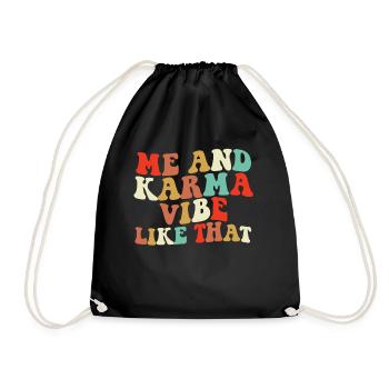 Ich und Karma -Atmobe wie dieses Retro -Karma - Turnbeutel - Schwarz - Vorne