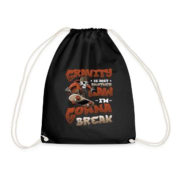 Skateboard Halfpipe, Tricks, Skateboarding - Drawstring Bag - black - Front