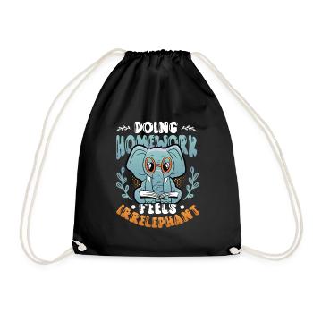 Doing homework doesn't feel good - Drawstring Bag - black - Front