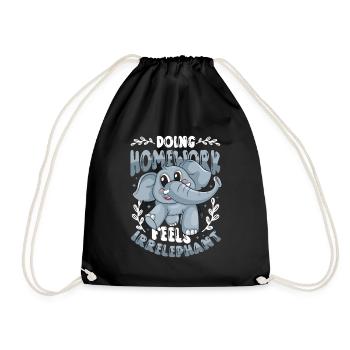 Doing homework doesn't feel good - Drawstring Bag - black - Front