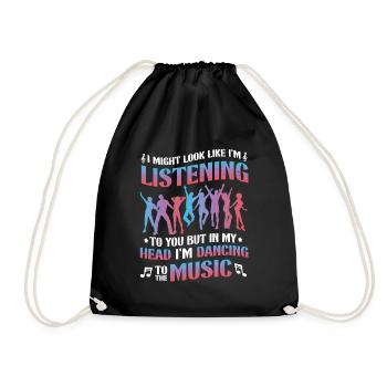 Mais dans ma tête, je danse sur la musique - Sac de sport léger - noir - Devant