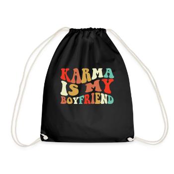 Karma ist mein Freund - Turnbeutel - Schwarz - Vorne