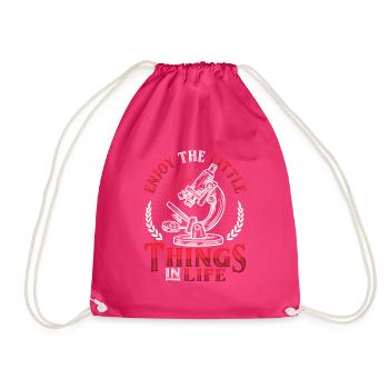 Enjoy the little things in life - Drawstring Bag - fuchsia - Front