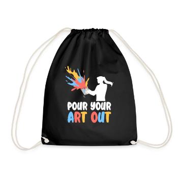 Art Teacher Funny Saying Art Course Art Class - Drawstring Bag - black - Front
