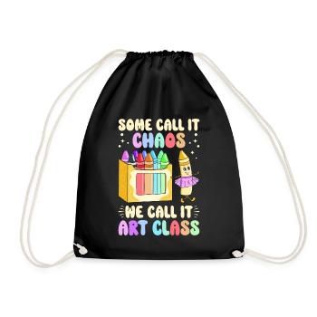 Art Teacher Funny Saying Art Course Art Class - Drawstring Bag - black - Front