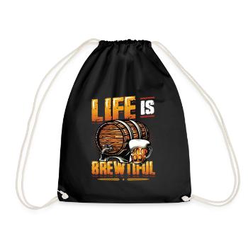 La vie est brassicole bière artisanale, brassage, maître brasseur - Sac de sport léger - noir - Devant