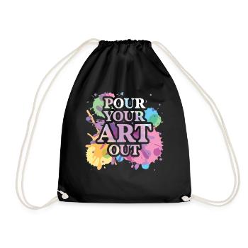 Art Teacher Funny Saying Art Course Art Class - Drawstring Bag - black - Front