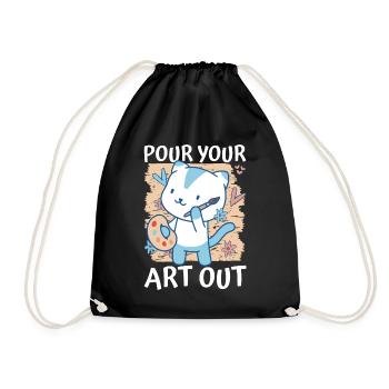 Art Teacher Funny Saying Art Course Art Class - Drawstring Bag - black - Front