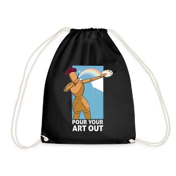 Art Teacher Funny Saying Art Course Art Class - Drawstring Bag - black - Front