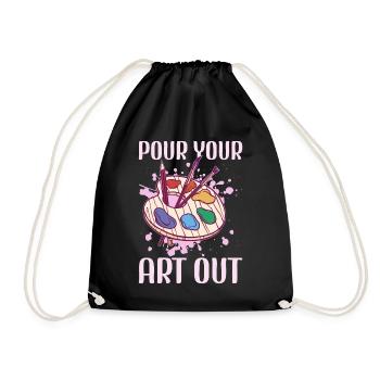 Art Teacher Funny Saying Art Course Art Class - Drawstring Bag - black - Front