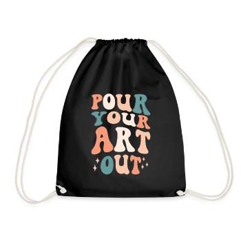 Art Teacher Funny Saying Art Course Art Class - Drawstring Bag - black - Front