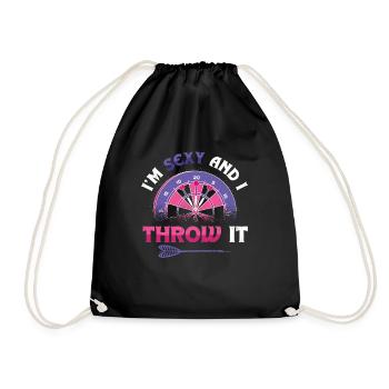 Je suis sexy et je lance une fléchette - Sac de sport léger - noir - Devant