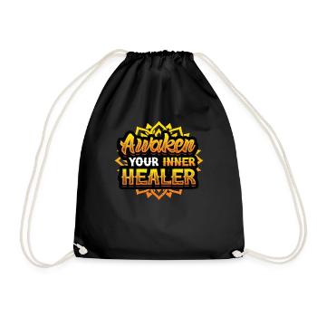 Awaken Your Inner Healer, Reiki Spiritual - Drawstring Bag - black - Front
