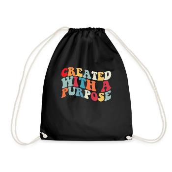 Mit einem Zweck erzeugt, christlicher Gl�ubiger Je - Turnbeutel - Schwarz - Vorne