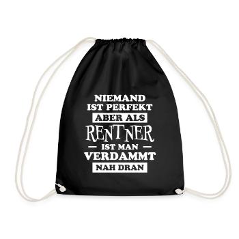 Rentner Lustiger Spruch Rente Ruhestand Geschenk - Turnbeutel - Schwarz - Vorne