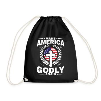 Make America Godly Again Love God's Faith - Drawstring Bag - black - Front