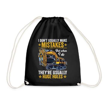 Retro Excavator Slogan Excavator Driver Construction Site - Drawstring Bag - black - Front