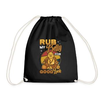 Rub My Belly For Good Luck, Funny Buddha - Turnbeutel - Schwarz - Vorne