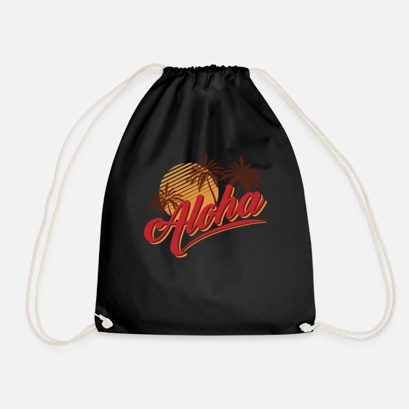Aloha Hawaiian Retro Sommer Tropical Hawaii Aloha - Turnbeutel - Schwarz
