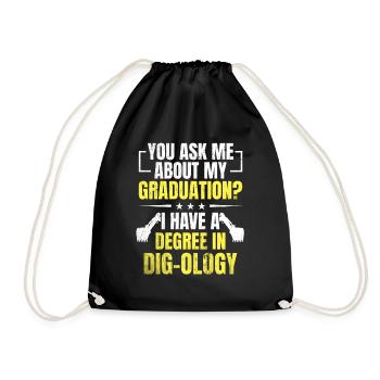 Retro Excavator Slogan Excavator Driver Construction Site - Drawstring Bag - black - Front