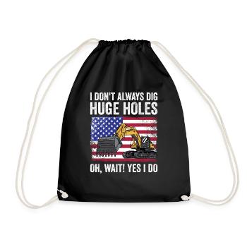 Retro Excavator Slogan Excavator Driver Construction Site - Drawstring Bag - black - Front