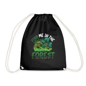 Find Me In The Forest - Waldliebhaber - Turnbeutel - Schwarz - Vorne
