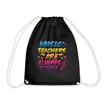 Music teachers are always flying high - Drawstring Bag - black - Front