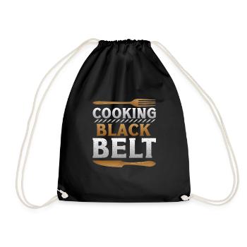 Cooking, Black Belt, Chef - Drawstring Bag - black - Front