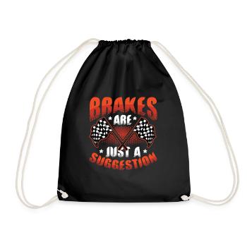 Brakes are just a suggestion, Racing Checkered - Drawstring Bag - black - Front