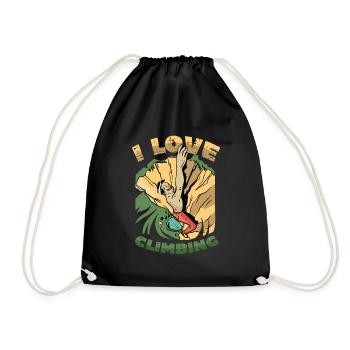 I love rock climbing, rock climbing - Drawstring Bag - black - Front