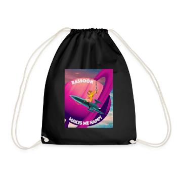 Bassoon makes me happy - Drawstring Bag - black - Front
