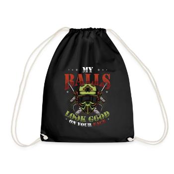 My balls look good on your face - Drawstring Bag - black - Front